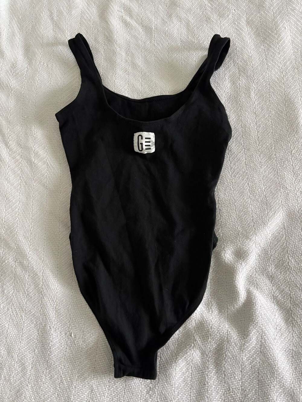 Vintage Body Wear By Gitano Black Bodysuit